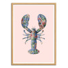 Art-Poster - Floral lobster - Paul Fuentes - Cadre bois chêne