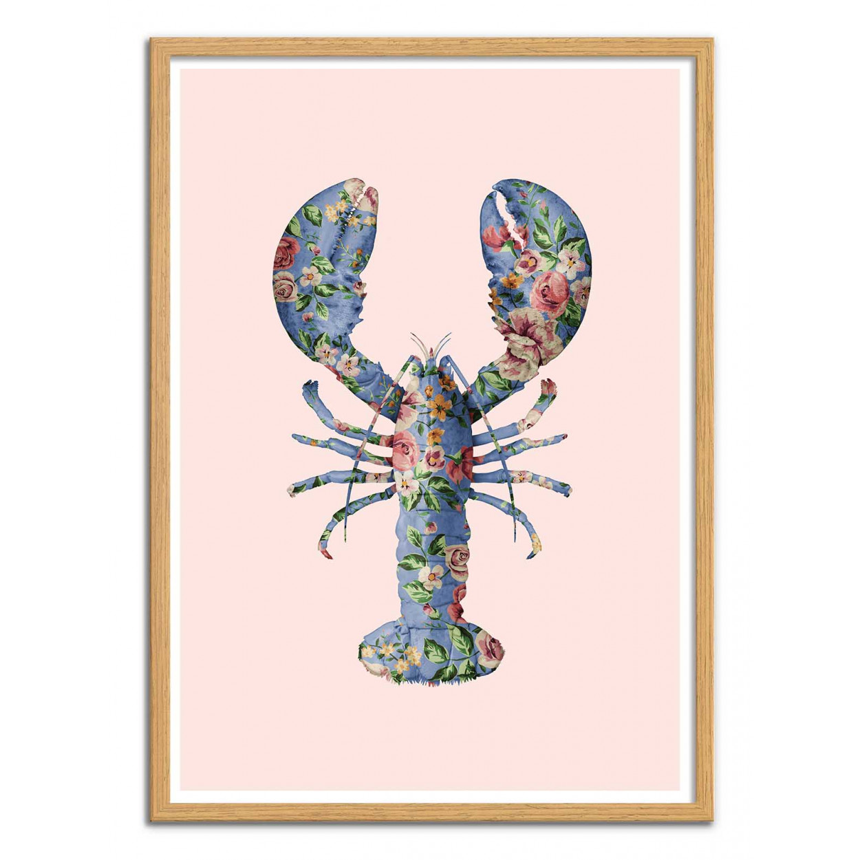 Art-Poster Pop art surrealist - Floral lobster, by Paul Fuentes