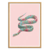 Art-Poster - Floral Snake - Paul Fuentes - Cadre bois chêne