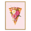 Art-Poster - Floral Pizza - Paul Fuentes - Cadre bois chêne