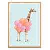 Art-Poster - Giraffe Balloon - Paul Fuentes - Cadre bois chêne