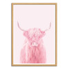 Art-Poster - Highland cow - Paul Fuentes - Cadre bois chêne