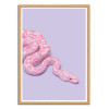 Art-Poster - Pink Snake - Paul Fuentes - Cadre bois chêne