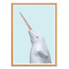Art-Poster - Sea unicorn - Paul Fuentes - Cadre bois chêne
