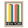 Art-Poster - New-York Twin Towers - Rosi Feist - Cadre bois chêne