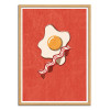 Art-Poster - Fast Food eggs and bacon - Daniel Coulmann - Cadre bois chêne