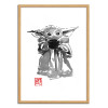 Art-Poster - Baby Yoda - Pechane Sumie - Cadre bois chêne