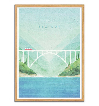 Art-Poster - Visit Big Sur - Henry Rivers - Cadre bois chêne