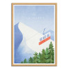 Art-Poster - Ski Les Alpes - Henry Rivers - Cadre bois chêne