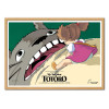 Art-Poster - Totoro Version 2 - Joshua Budich - Cadre bois chêne