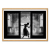 Art-Poster - Dancer silhouette - Cadre bois chêne
