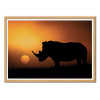 Art-Poster - Rhino Sunrise - Mario Moreno - Cadre bois chêne