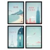 4 Art-Posters 20 x 30 cm - Visit Cities - Henry Rivers