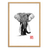 Art-Poster - Elephant - Pechane Sumie - Cadre bois chêne