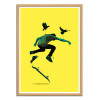 Art-Poster - Skate bird - Ana Ariane - Cadre bois chêne