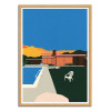 Art-Poster - Kaufmann Desert House Poolside - Rosi Feist - Cadre bois chêne