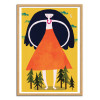 Art-Poster - Giant girl - Treechild - Cadre bois chêne