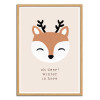 Art-Poster - Oh Deer Winter is here - Orara Studio - Cadre bois chêne