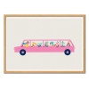 Art-Poster - Pink car - Judy Kaufmann - Cadre bois chêne