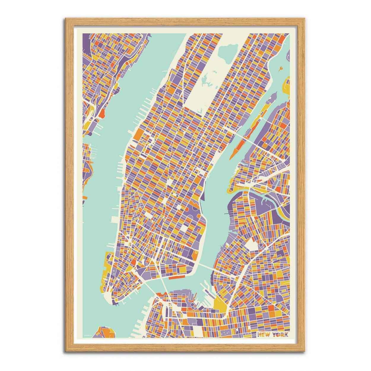 New-York City Rainbow map Muzungu Wall Editions Art-Poster 