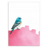 Art-Poster - Bird pink - Seven trees