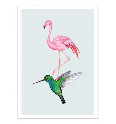 Art-Poster - The hummingbird and the flamingo - Seven trees