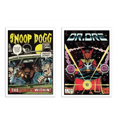 2 Art-Posters 30 x 40 cm - Snoop Dr Dre Comics - David Redon