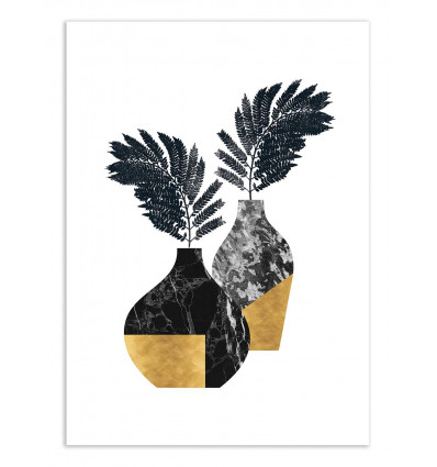 Art-Poster - Floral Marble Vase - Kookie Pixel