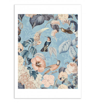 Art-Poster - Romantic Hummingbirds Blue - Andrea Haase