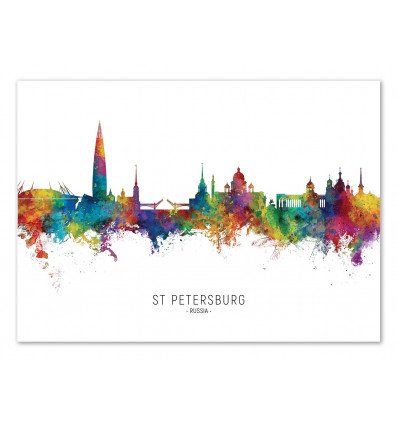 Art-Poster - Saint Petersbourg Skyline - Michael Tompsett