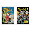 2 Art-Posters 30 x 40 cm - Duo Martin Luther King and Malcom X Comics - David Redon