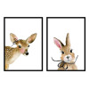 2 Art-Posters 30 x 40 cm - Duo Bunny and Fawn - Mercedes Lopez Charro