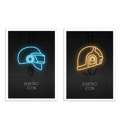 2 Art-Posters 30 x 40 cm - Duo Daft Electro Icons - Rubiant
