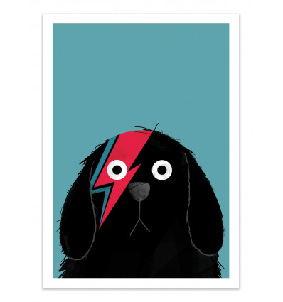 Art-Poster - Dog Bowie Black - Doozal