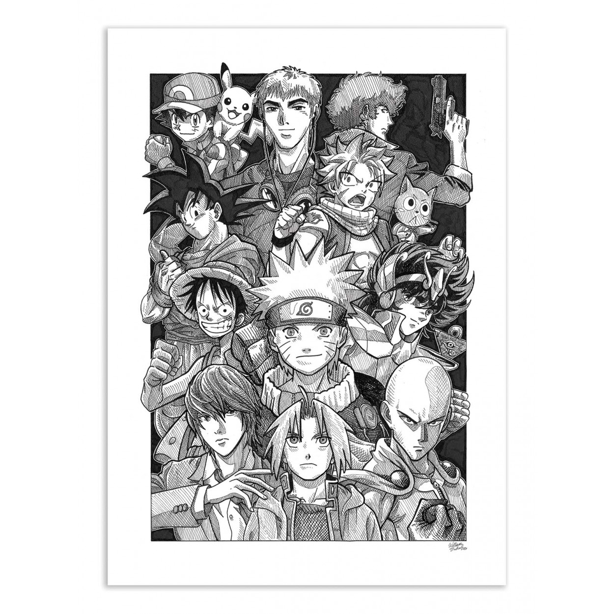 Affiche d'art Fan-art de film - Manga Heroes - William Erhel