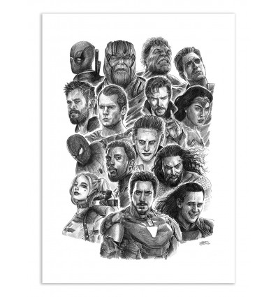 Art-Poster - Super Heroes and Villains - William Erhel