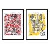 2 Art-Posters 30 x 40 cm - London and New-York Maps - Fox and Velvet