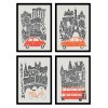 4 Art-Posters 20 x 30 cm - Tour d'Europe - David Redon