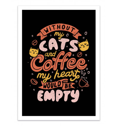 Art-Poster - Cats and coffee - EduEly