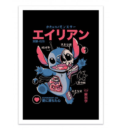 Affiche d'art Fan-art de Stitch - Stitch anatomy - EduEly