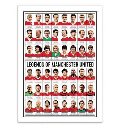 Art-Poster - Legends of Manchester United - Olivier Bourdereau