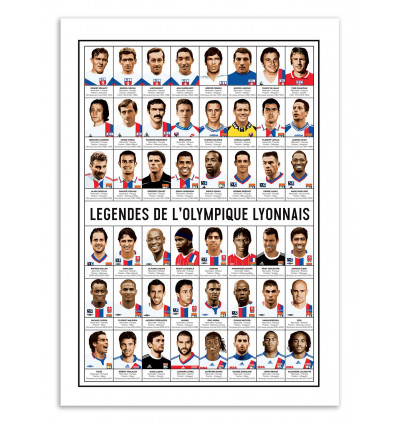 Art-Poster - Légendes de l'Olympique Lyonnais - Olivier Bourdereau