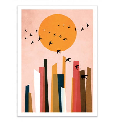 Art-Poster - Dancing birds - Kubistika