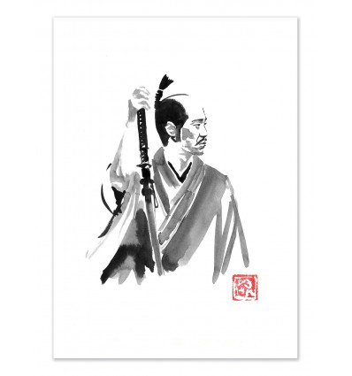 Art-Poster - Samourai waiting - Pechane Sumie