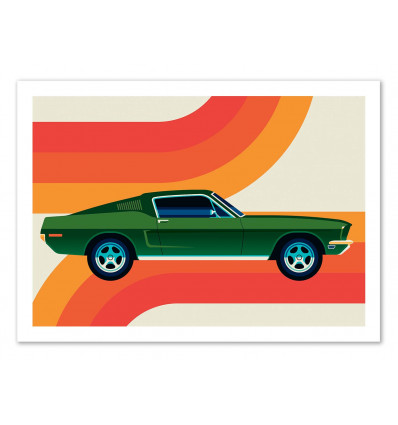 Art-Poster - Green vintage sports car - Bo Lundberg