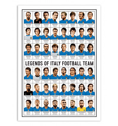 Art-Poster - Legends of Italy Football team - Olivier Bourdereau