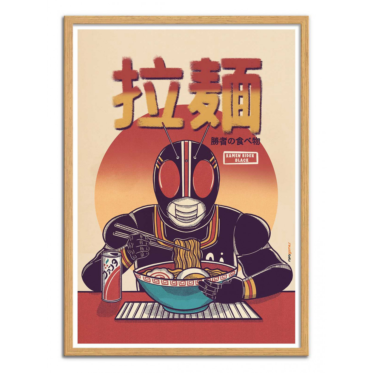 Art-Poster japanese super hero - Kamen rider eating ramen - Rafa Gomes