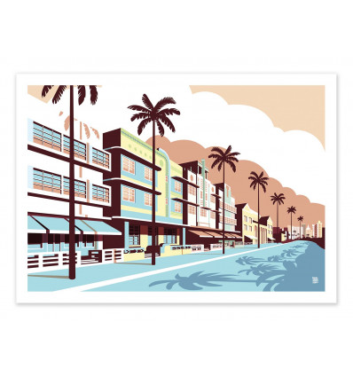 Art-Poster - Miami Ocean Drive - Remko Heemskerk