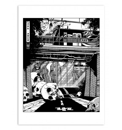 Art-Poster - Tokyo skull - Paiheme Studio