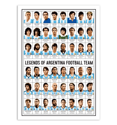 Art-Poster - Legends of Argentina Football team - Olivier Bourdereau